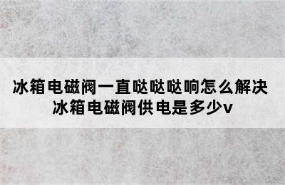 冰箱电磁阀一直哒哒哒响怎么解决 冰箱电磁阀供电是多少v